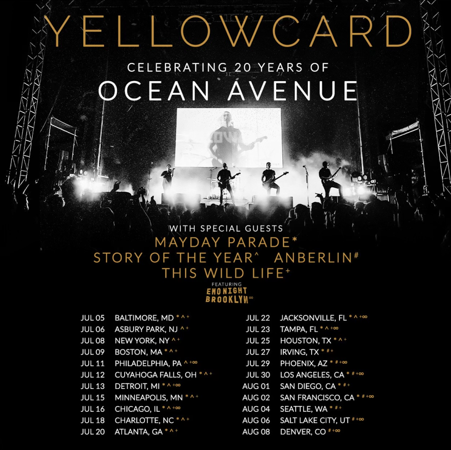 yellowcard tour opener order